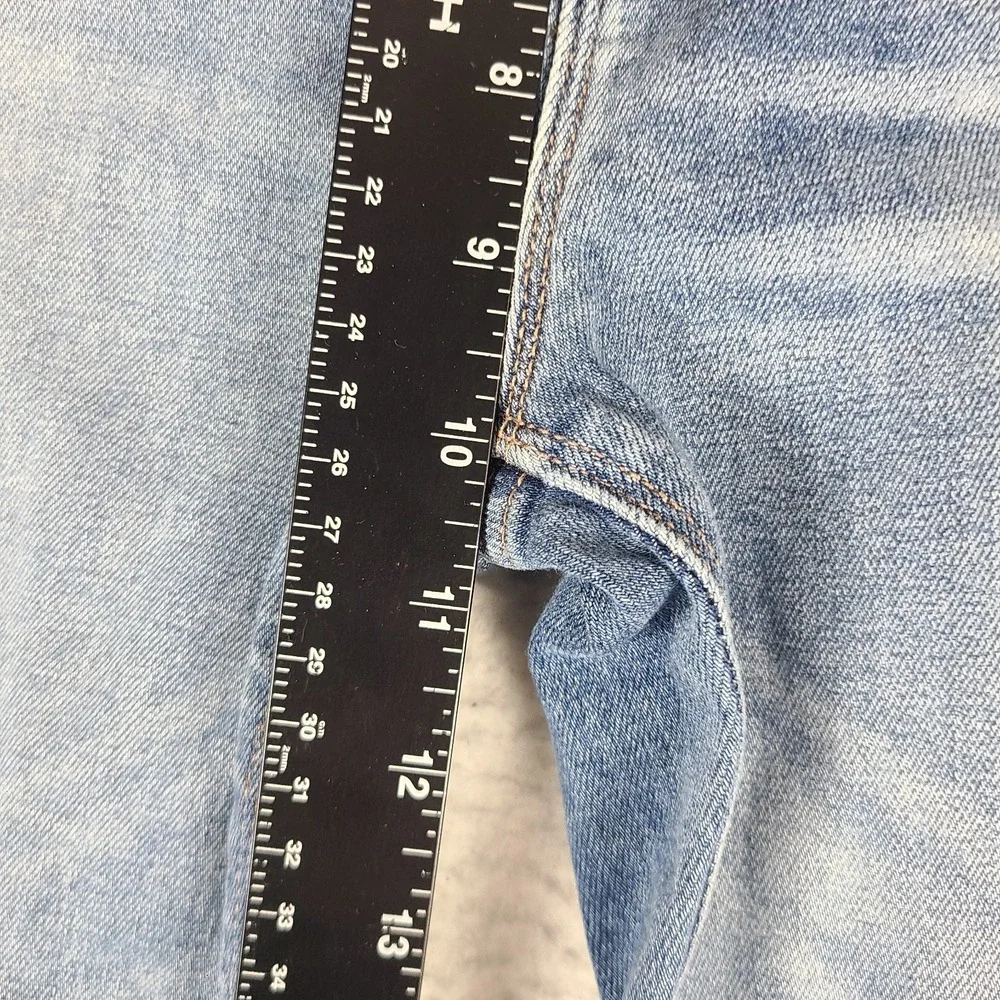Hudson Jeans Womens 32x30 Blue Nico SLR Straight Leg Distress Light Wash Denim